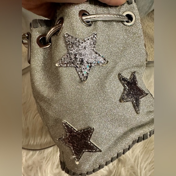 Stella Mccartney Star Glitter Bucket Bag In Storm Grey - Picture 7 of 12